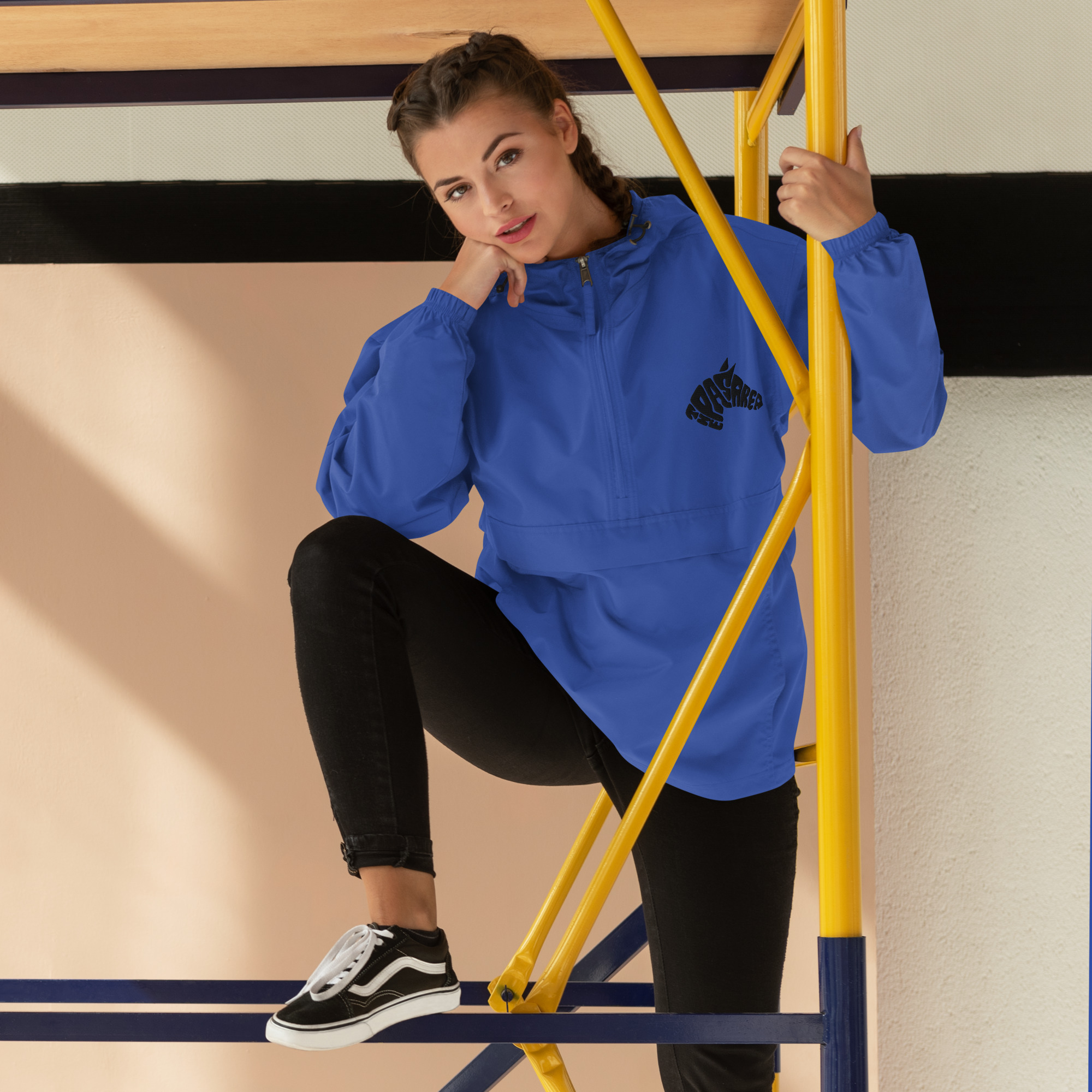 Embroidered Champion Packable Jacket - front-s2