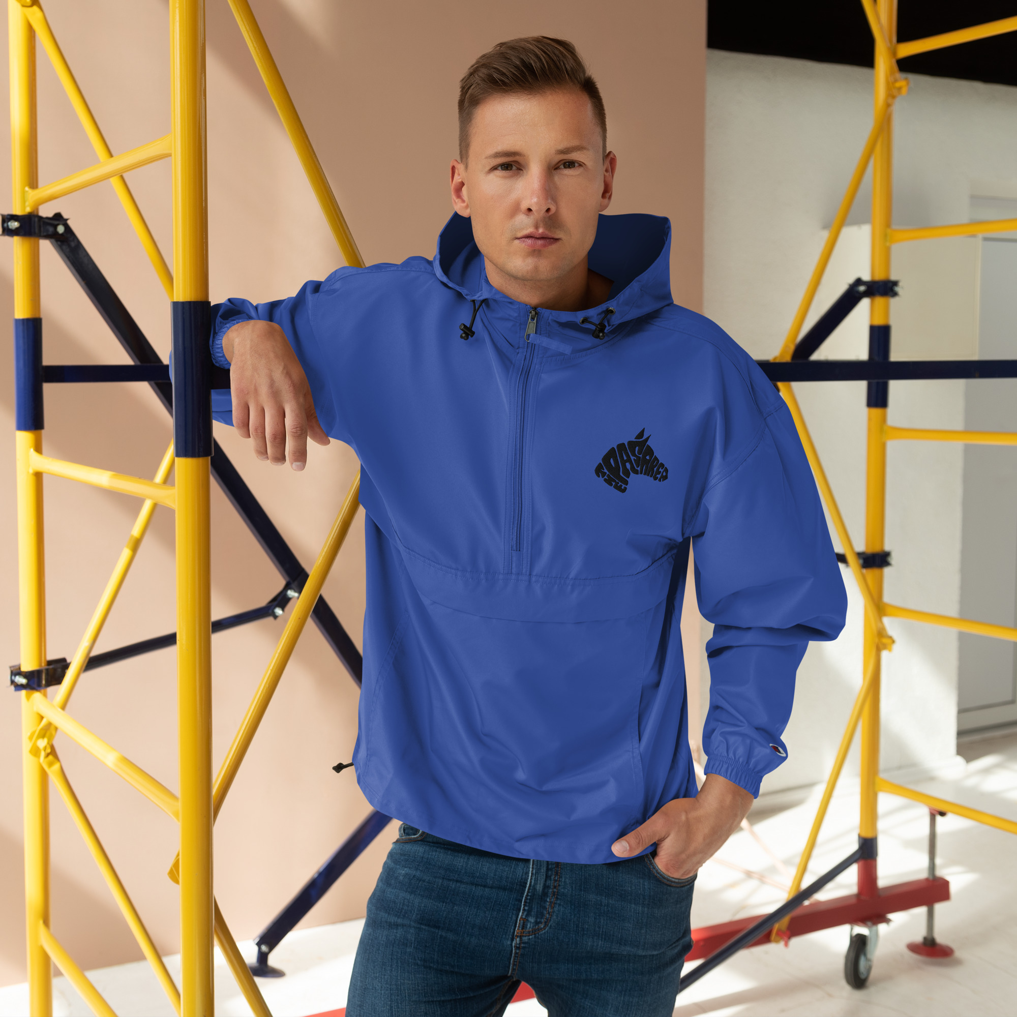 Embroidered Champion Packable Jacket - front