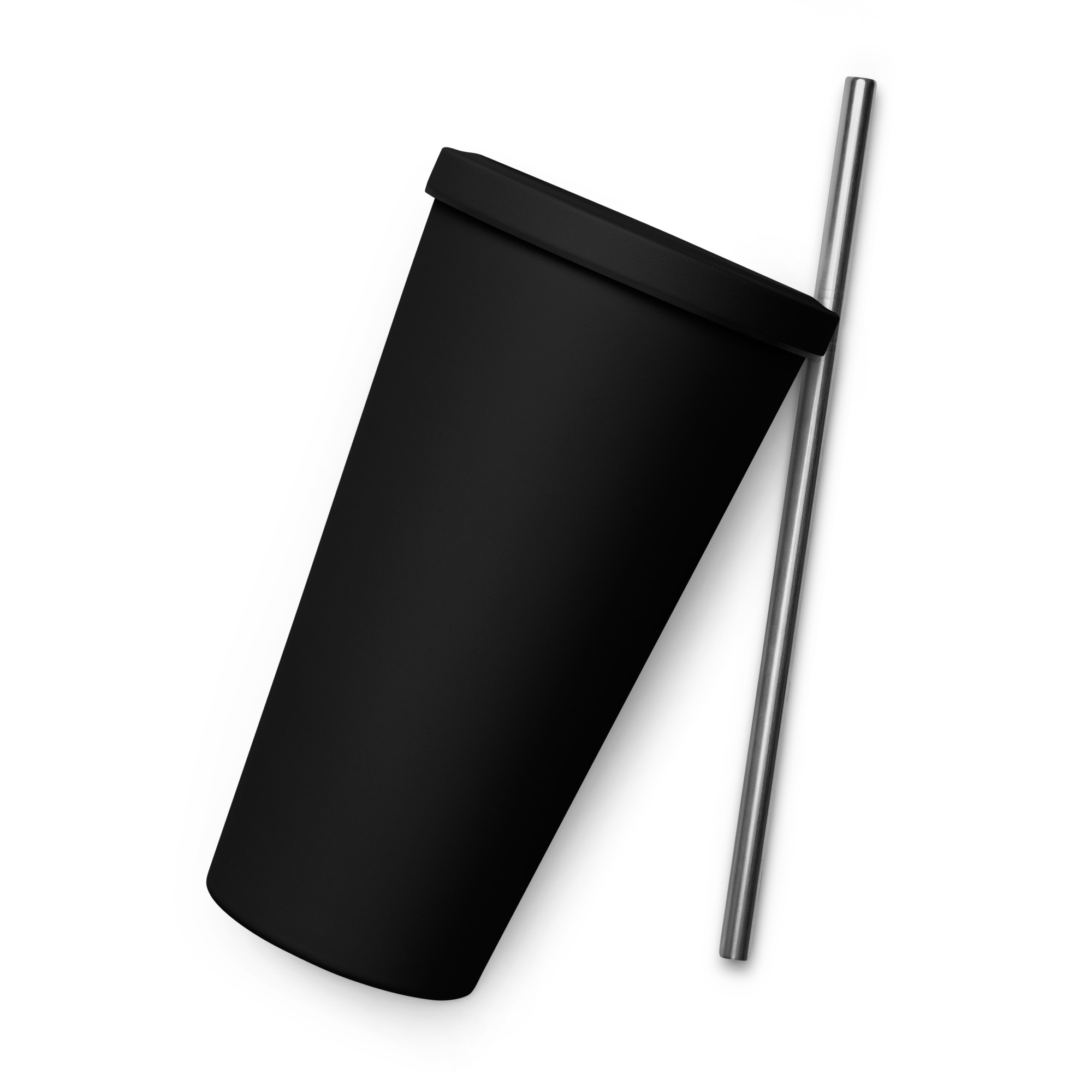 Insulated tumbler with a straw - back-s2