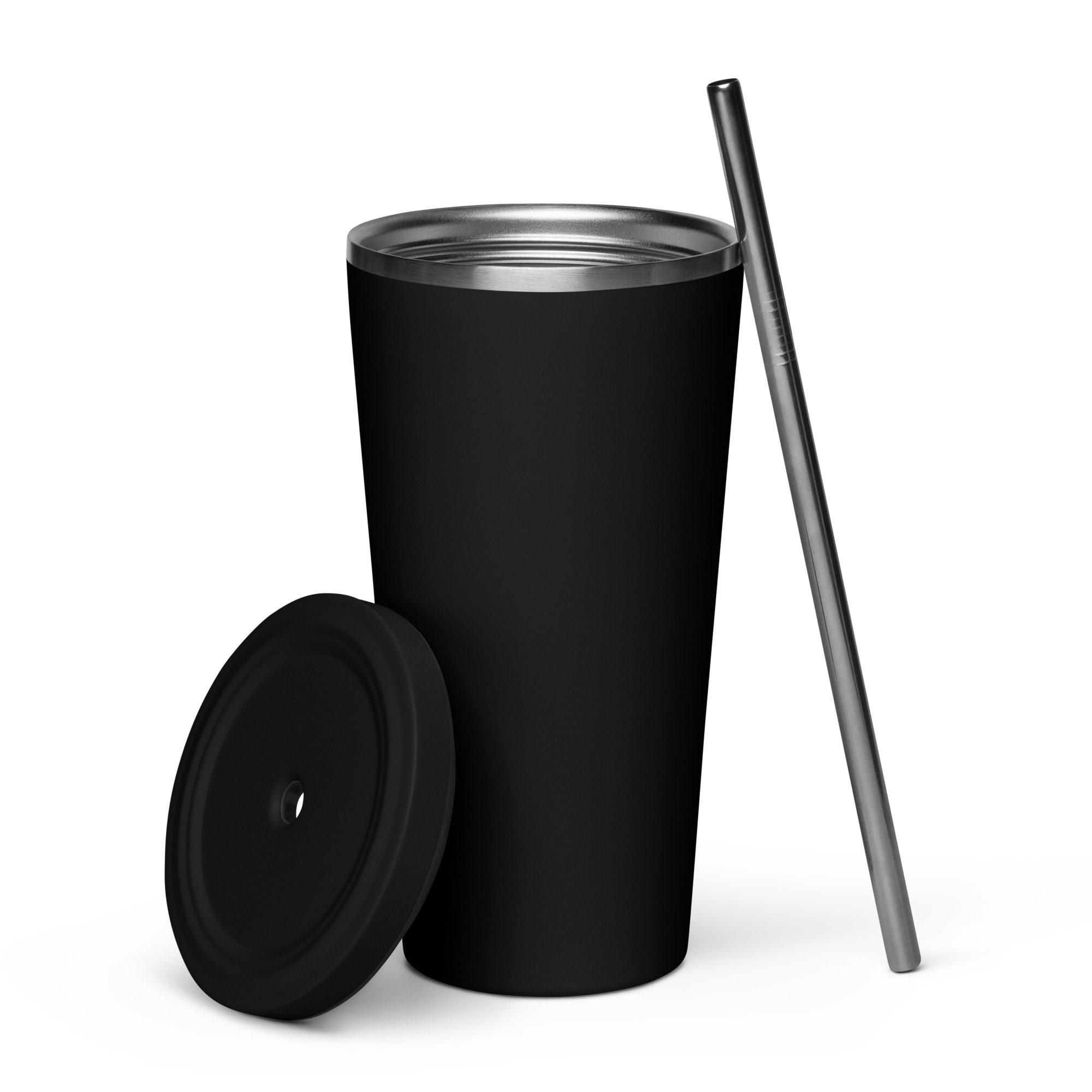 Insulated tumbler with a straw - back-s3