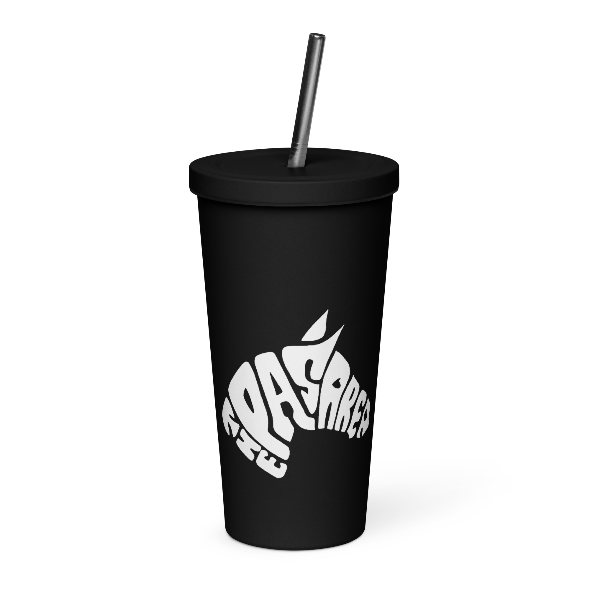 Insulated tumbler with a straw