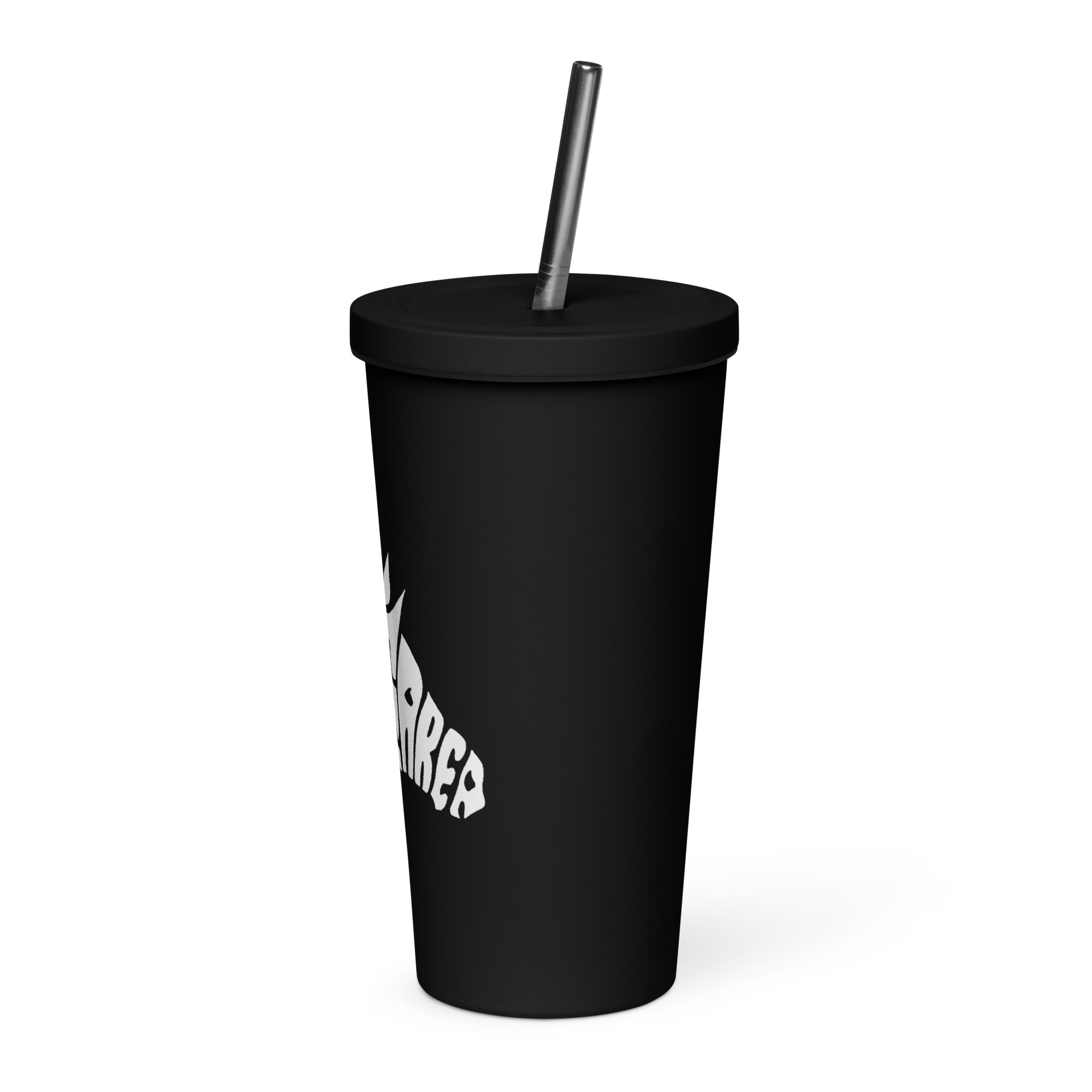 Insulated tumbler with a straw - left