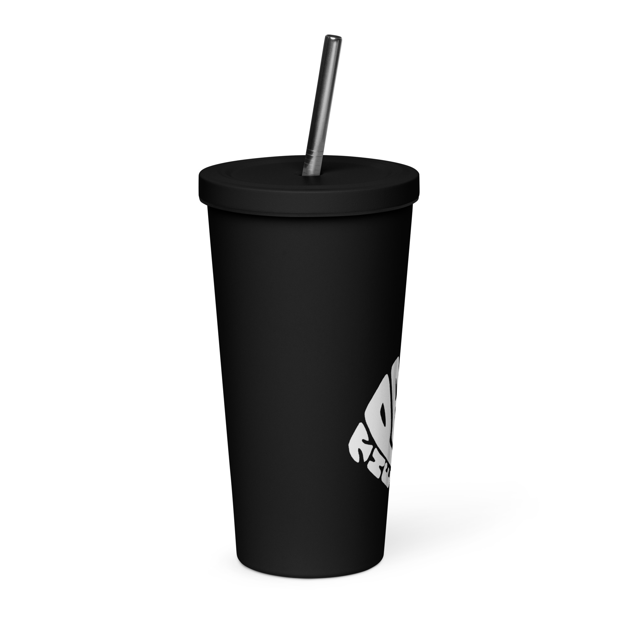 Insulated tumbler with a straw - right