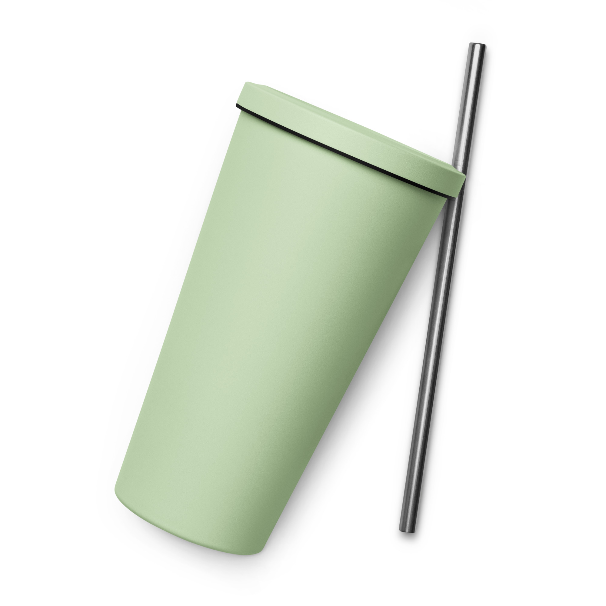 Insulated tumbler with a straw - back-s2