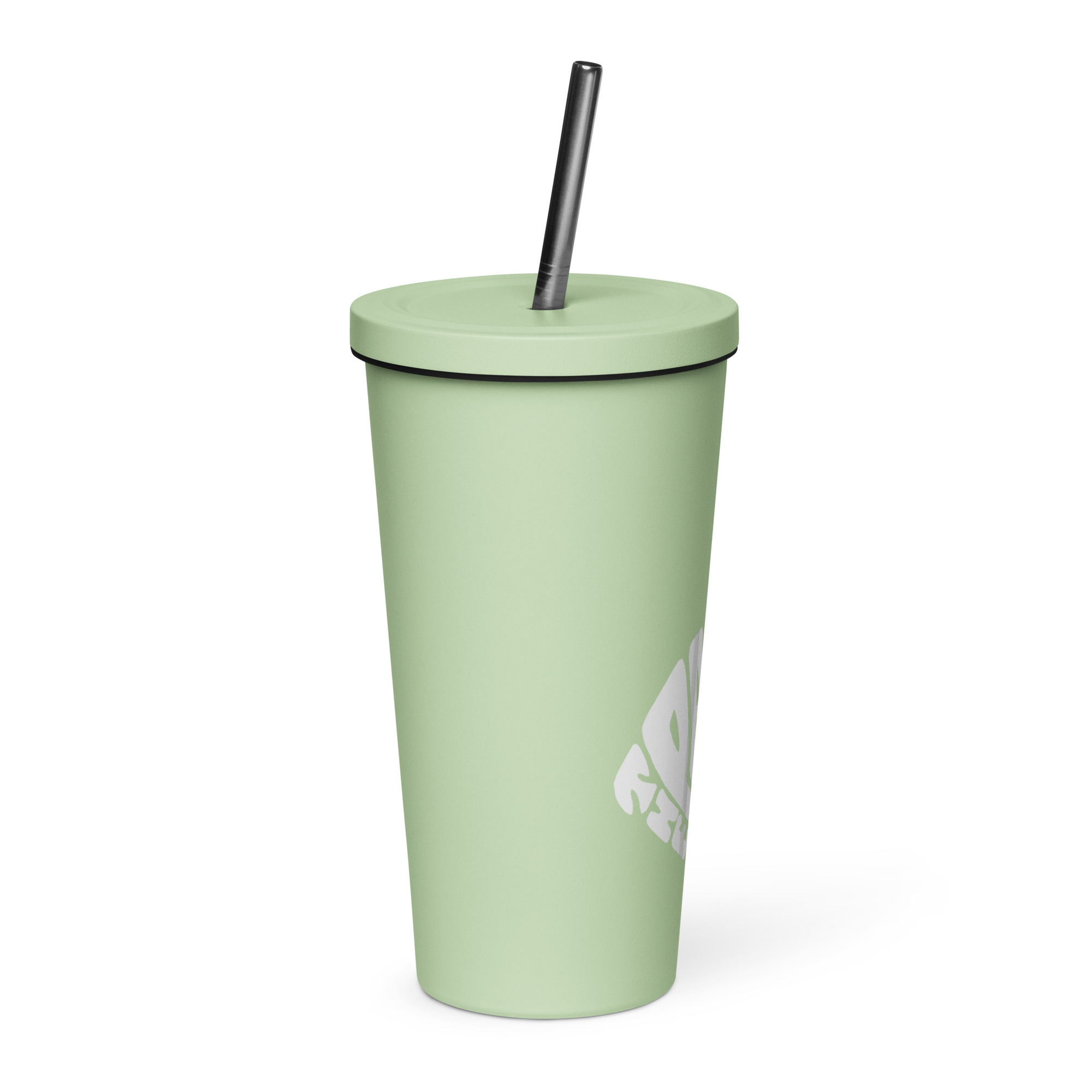 Insulated tumbler with a straw - right