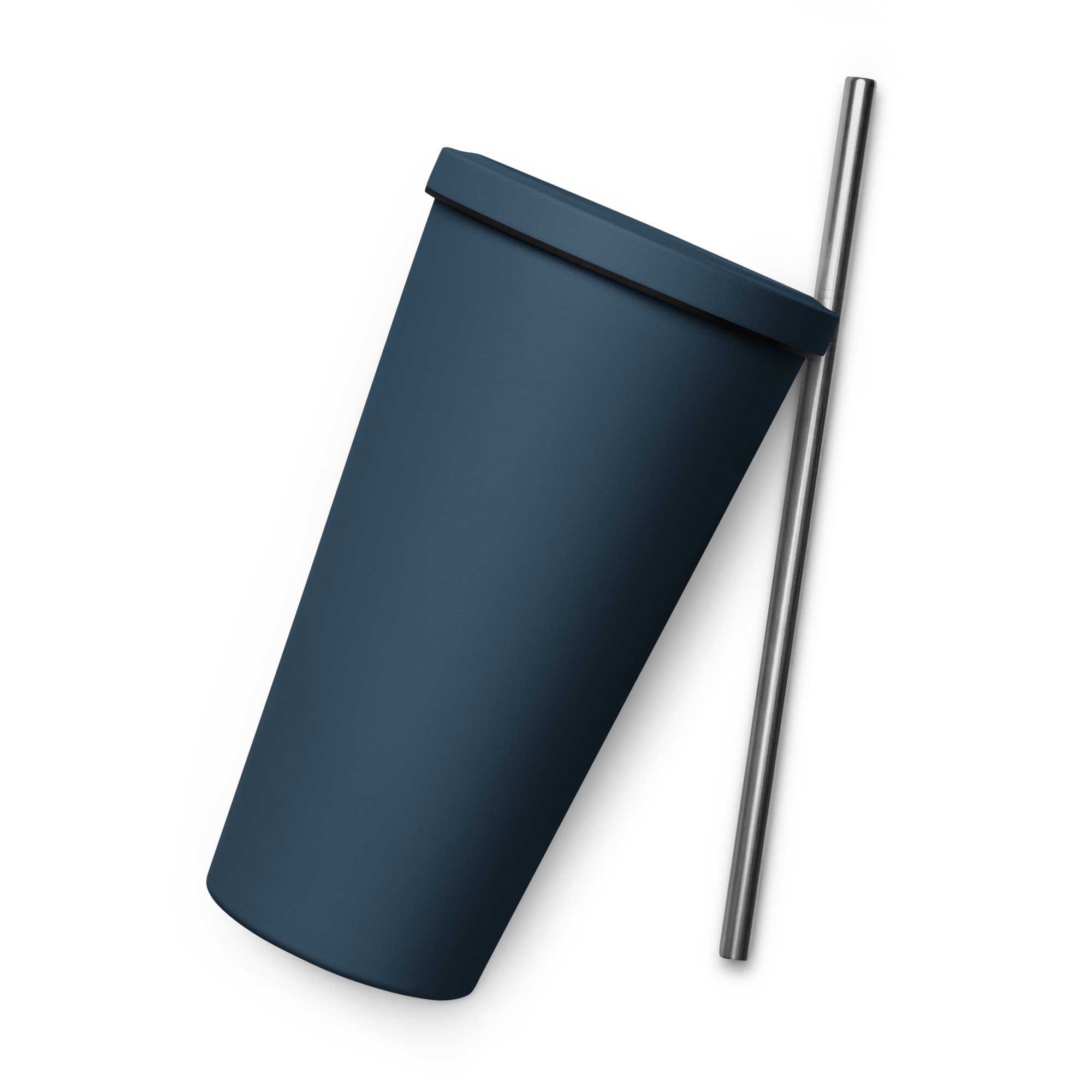 Insulated tumbler with a straw - back-s2