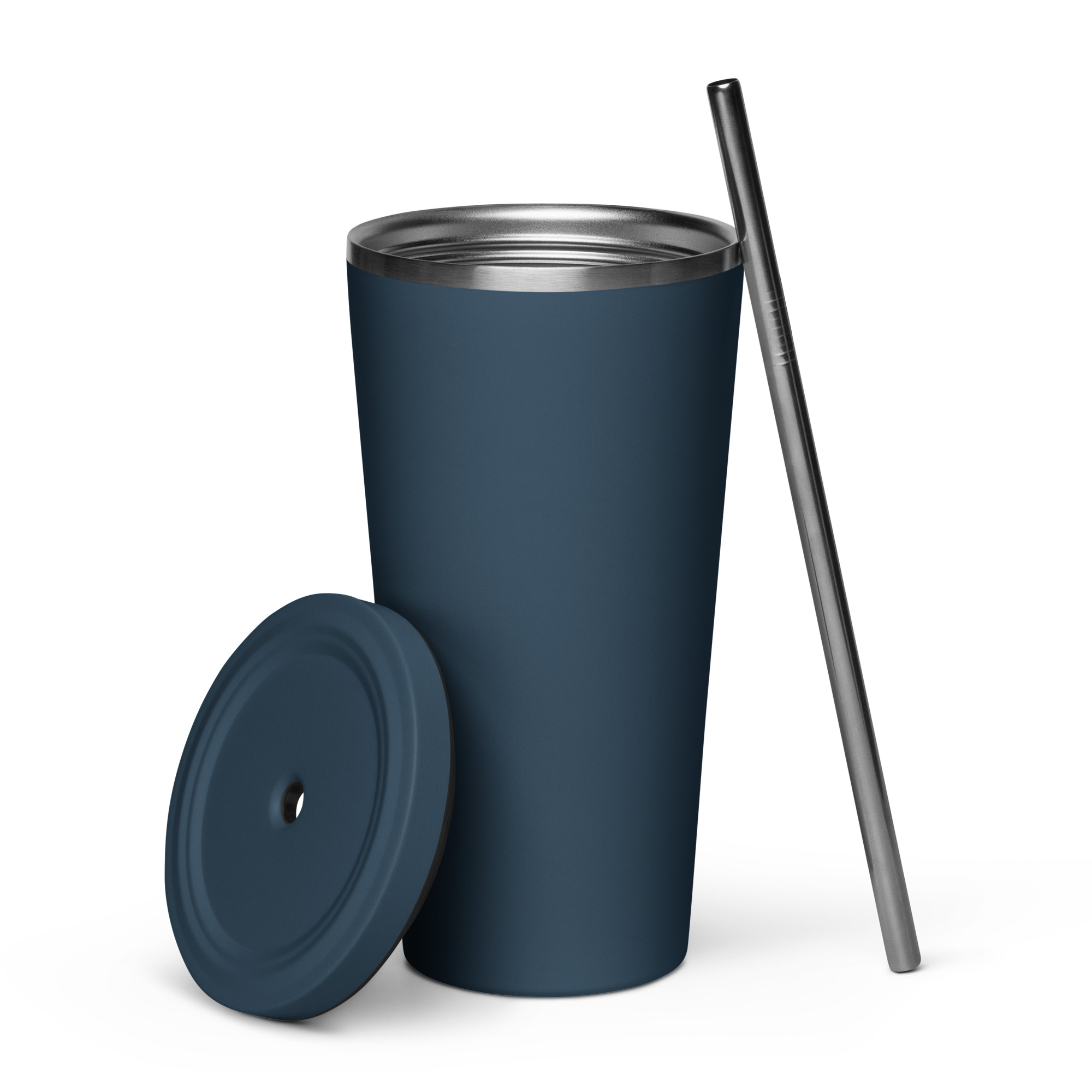 Insulated tumbler with a straw - back-s3