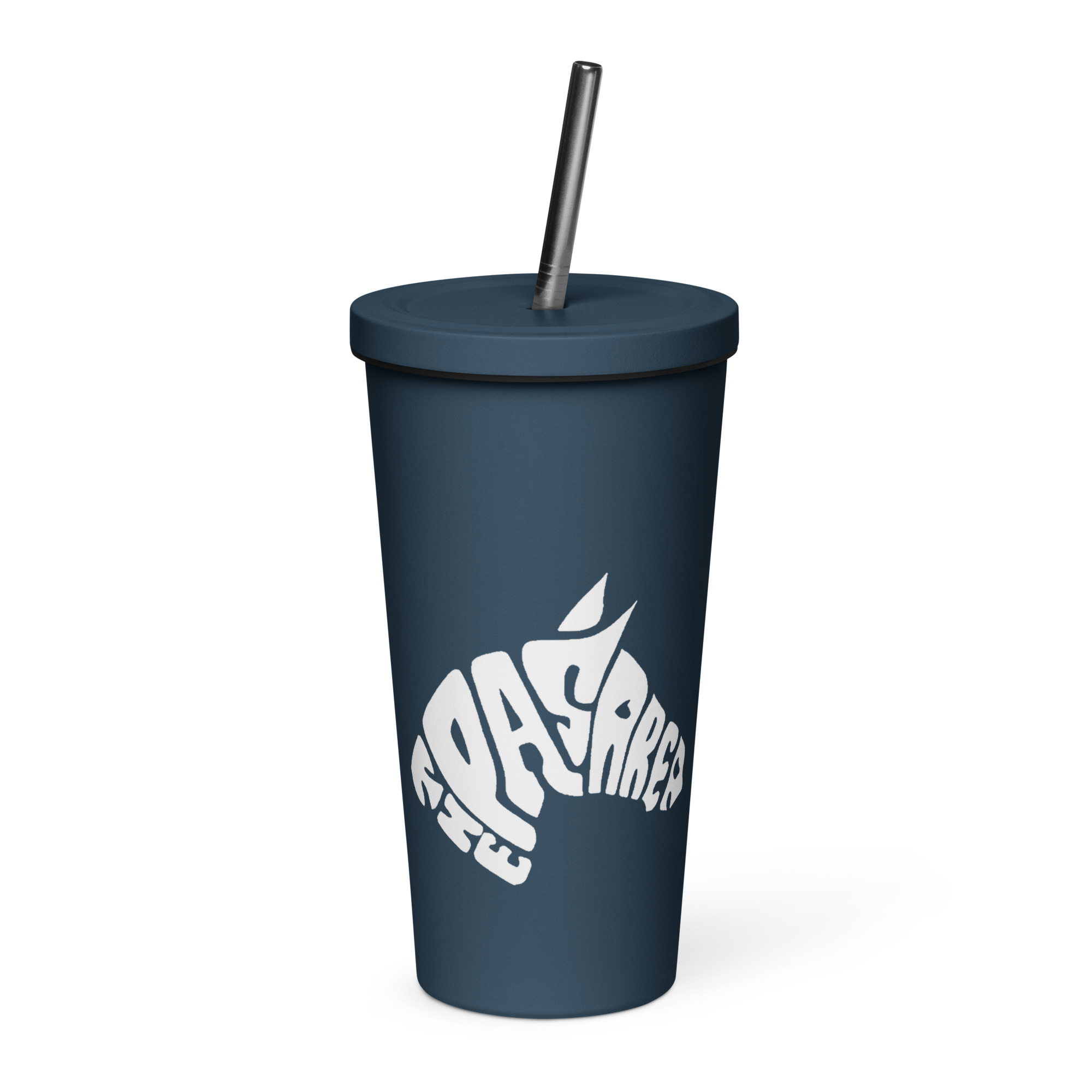 Insulated tumbler with a straw - front