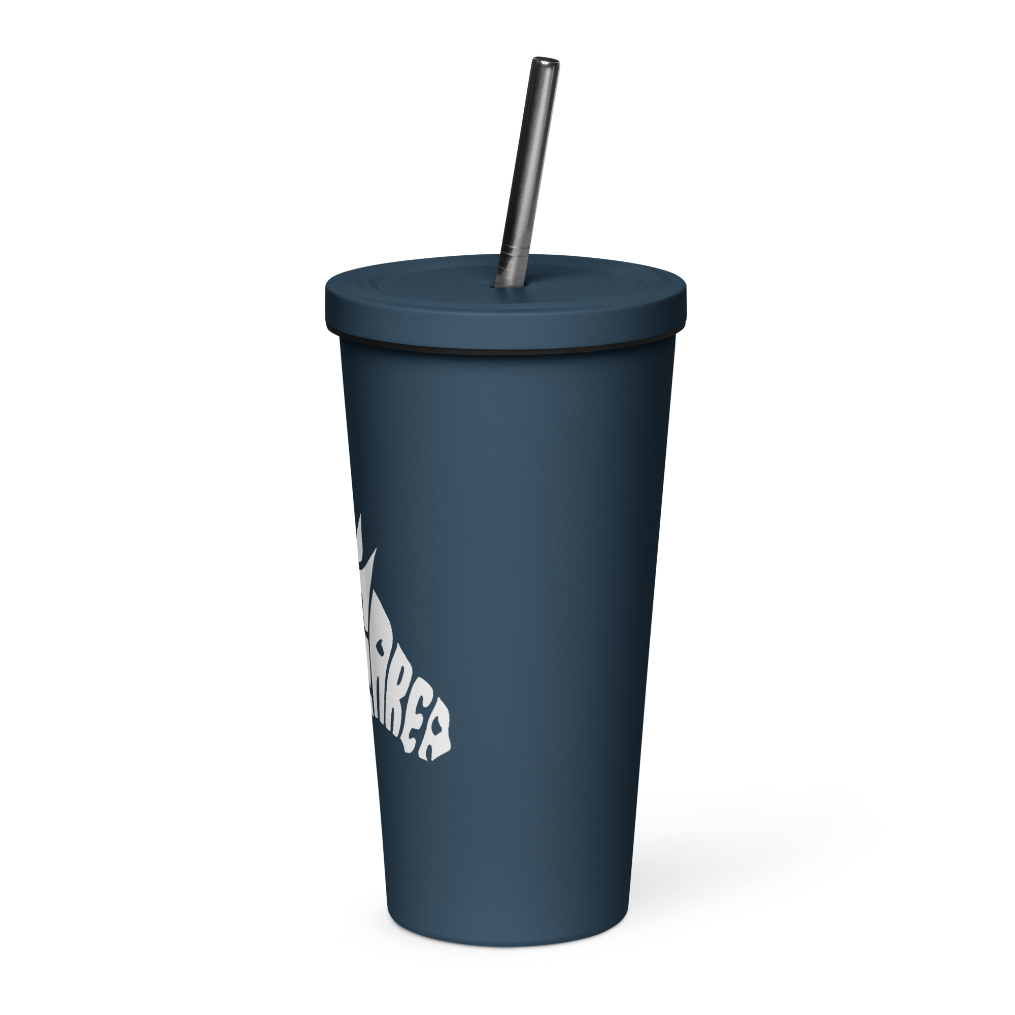 Insulated tumbler with a straw - left