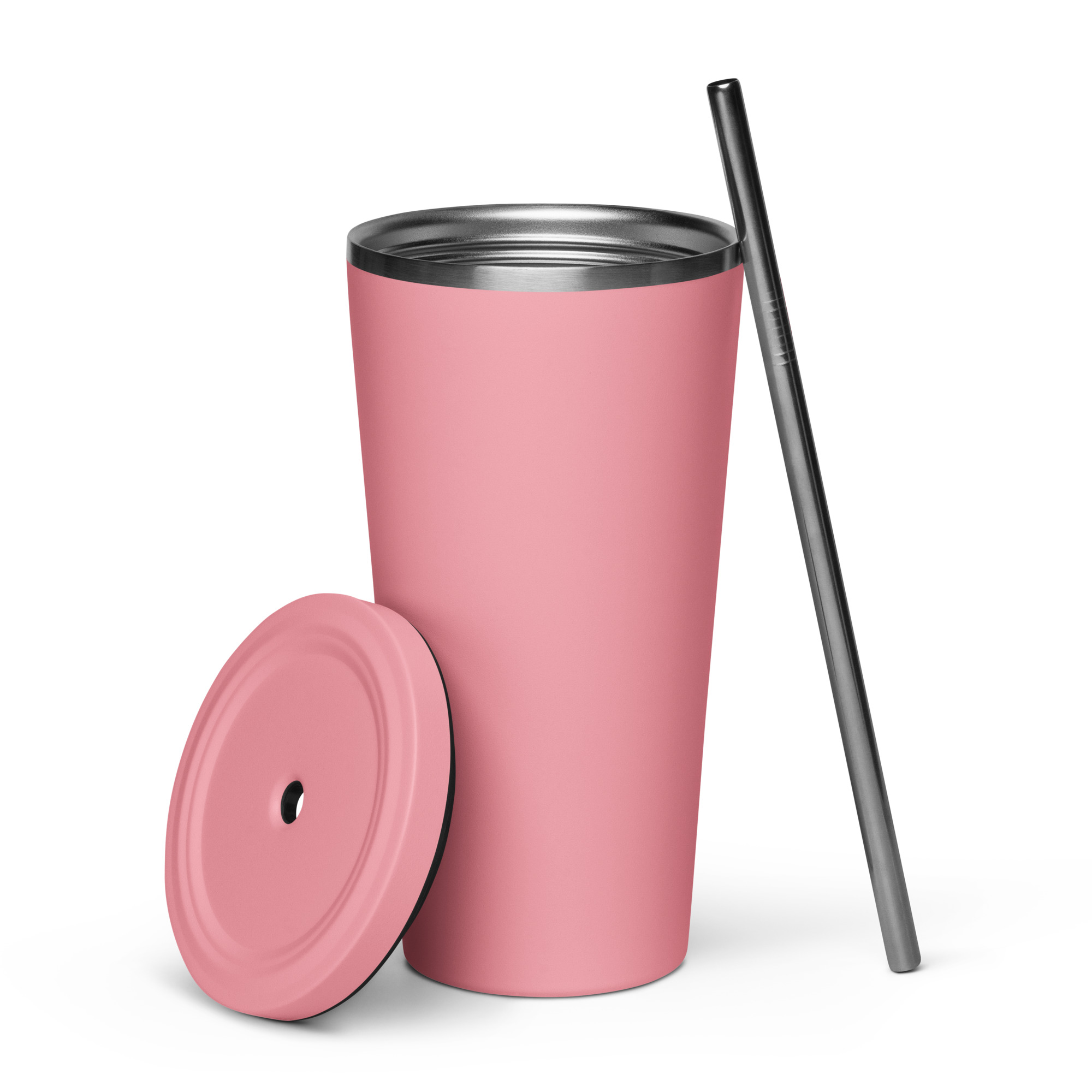 Insulated tumbler with a straw - back-s3