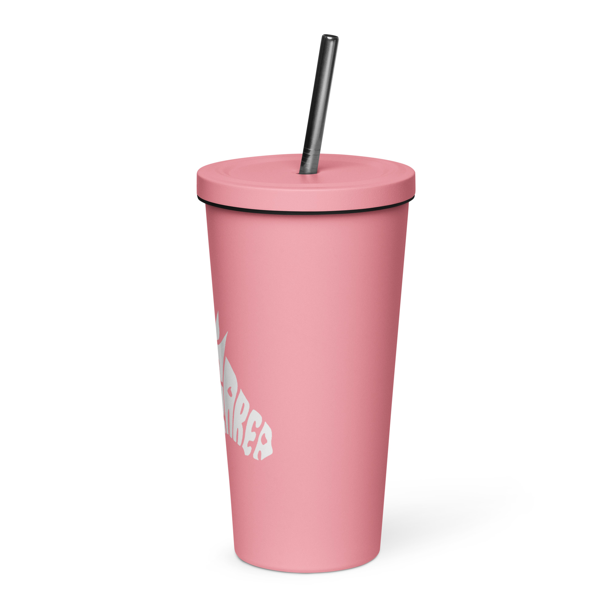Insulated tumbler with a straw - left