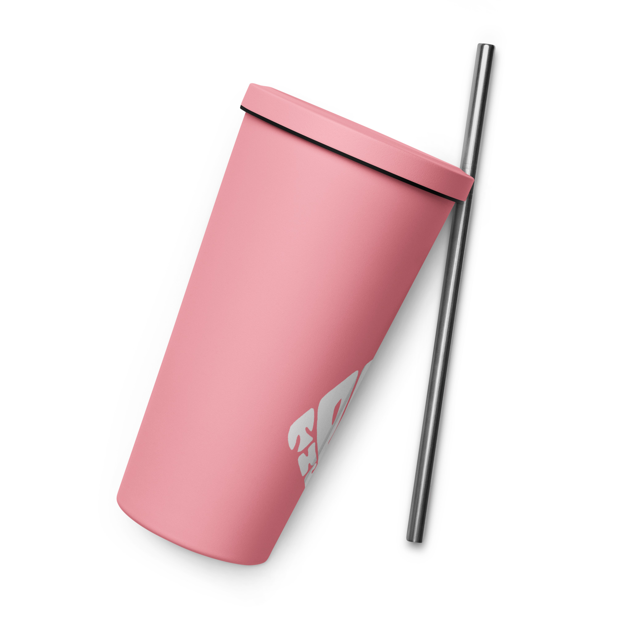 Insulated tumbler with a straw - right-s2