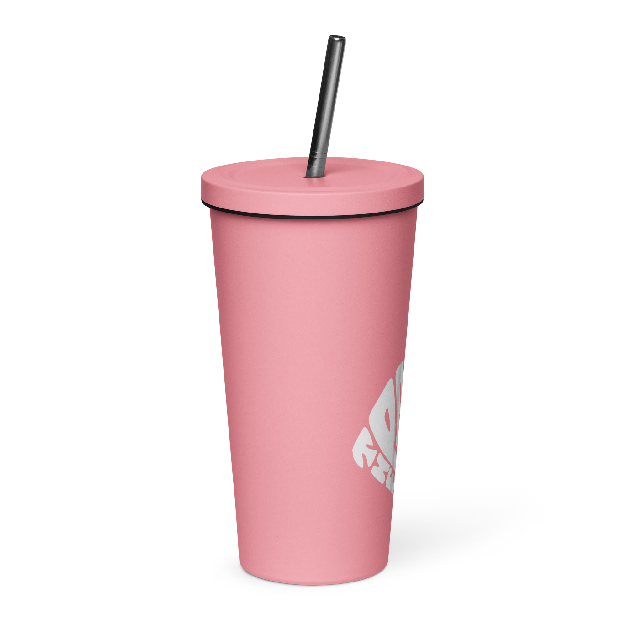 Insulated tumbler with a straw - right