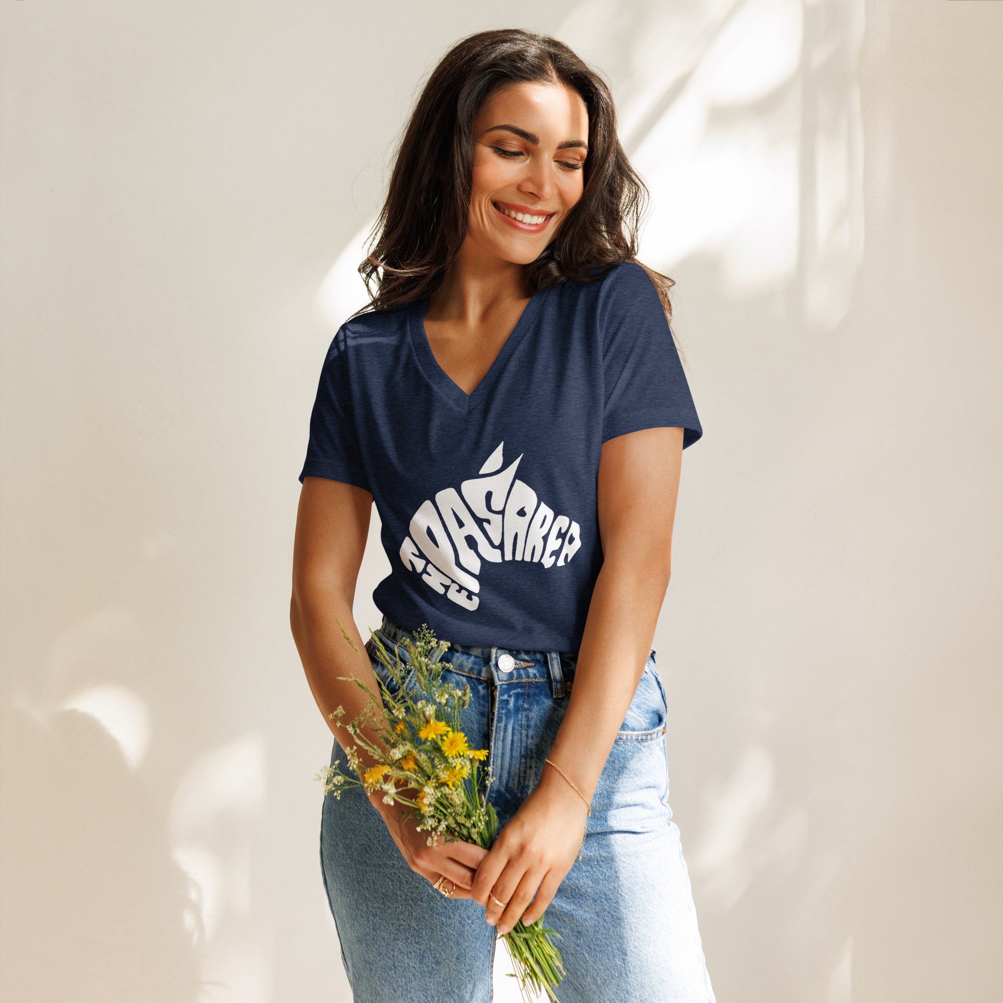 Women's relaxed v-neck t-shirt - front-s3