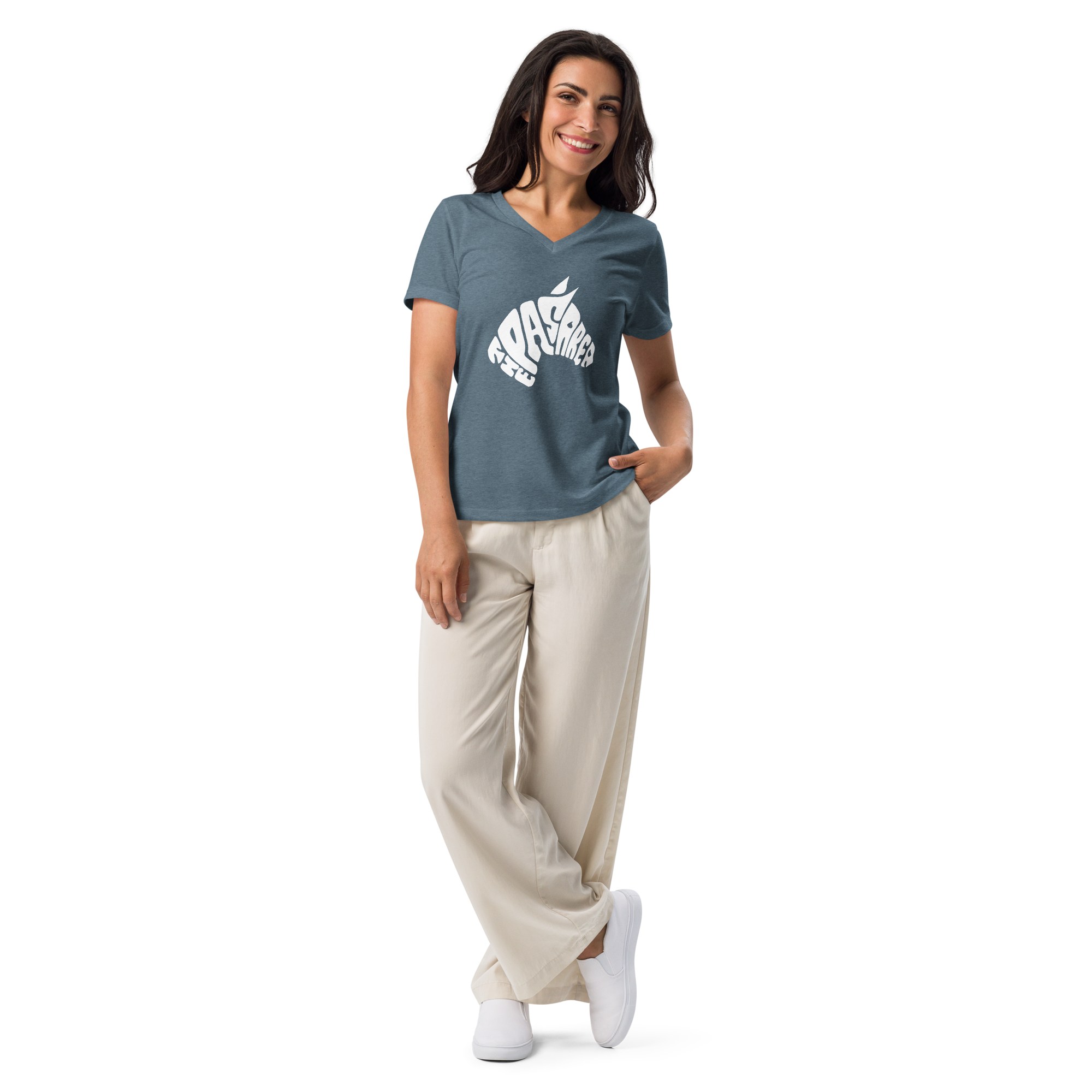 Women's relaxed v-neck t-shirt - front-s2
