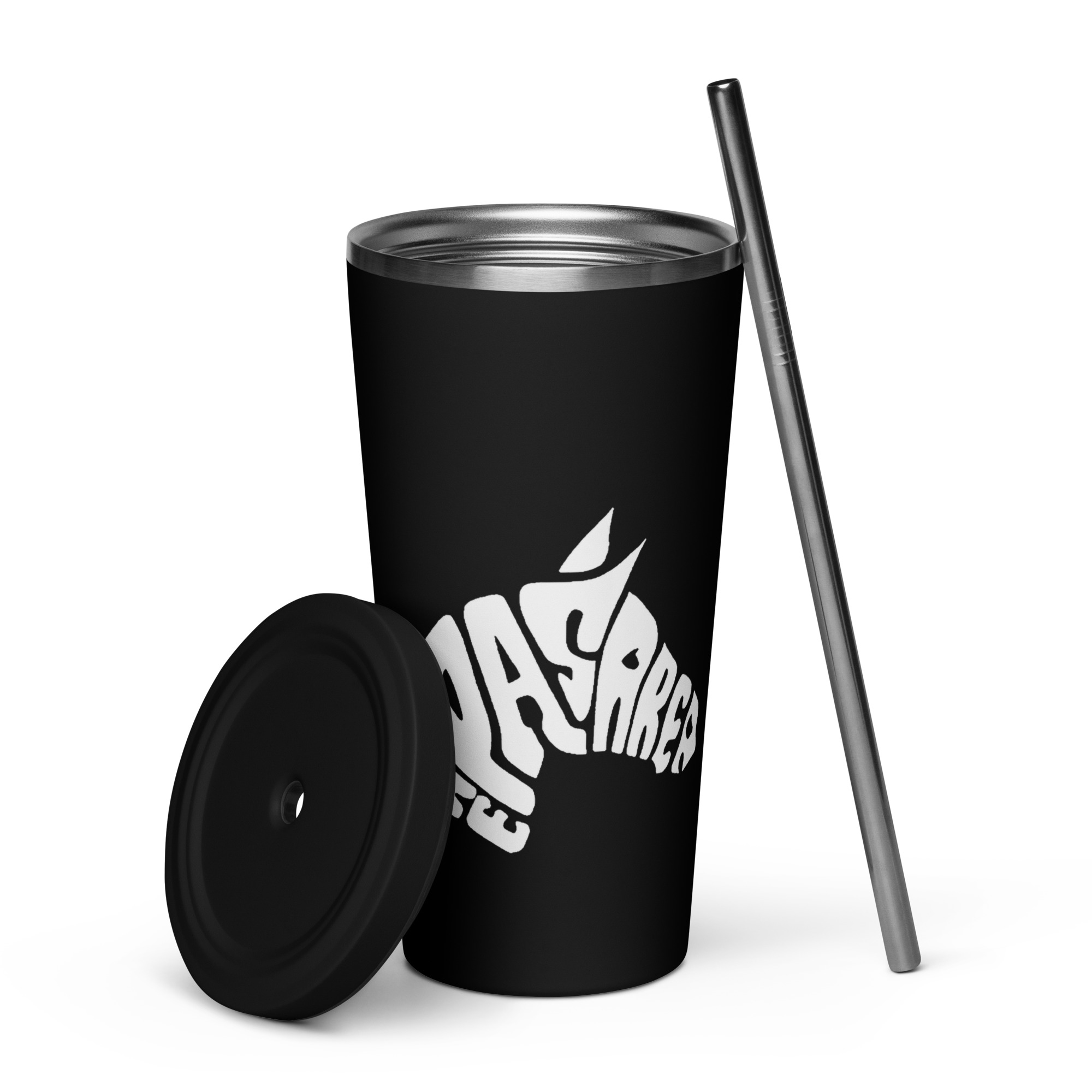 Insulated tumbler with a straw - front-alt