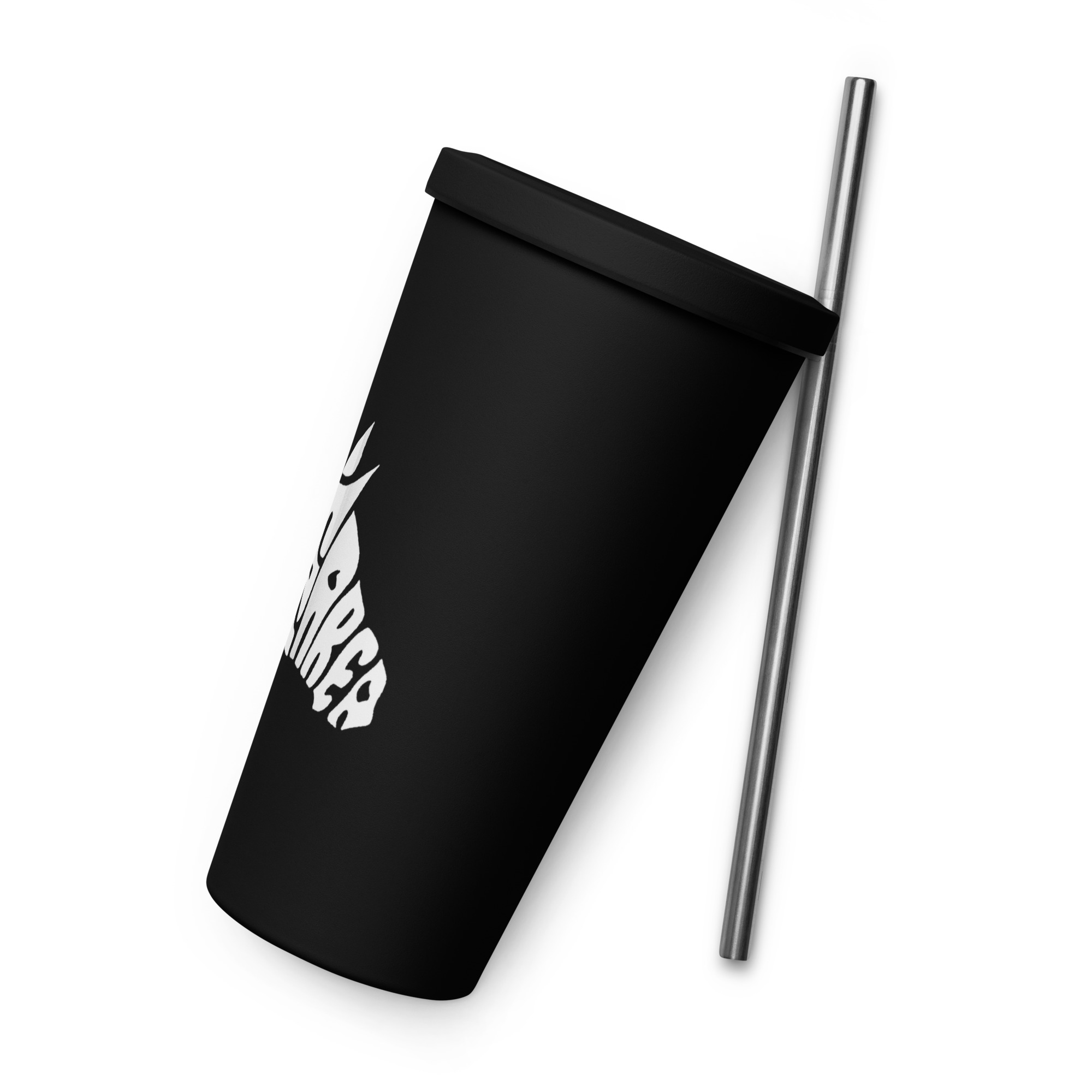 Insulated tumbler with a straw - left-alt