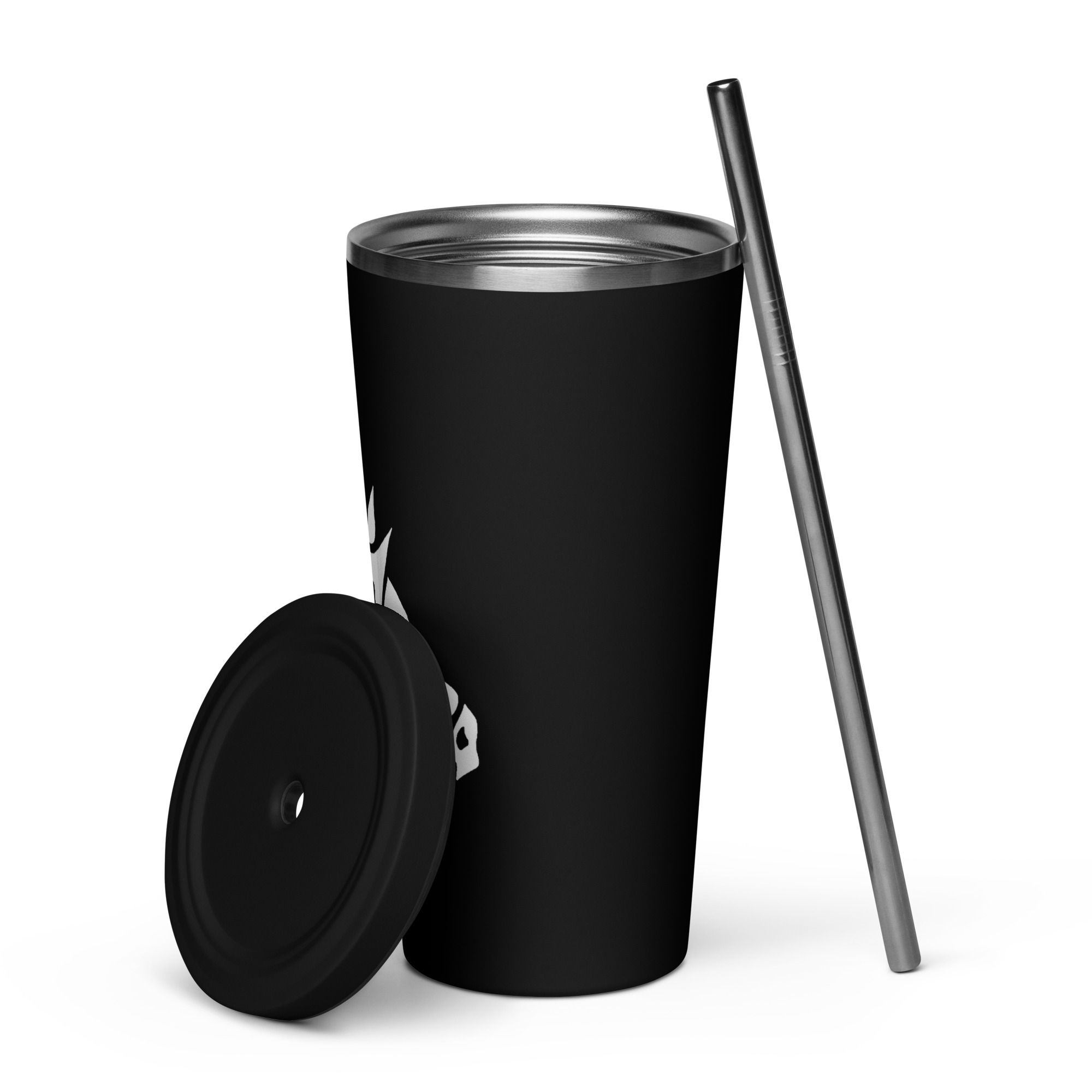 Insulated tumbler with a straw - left