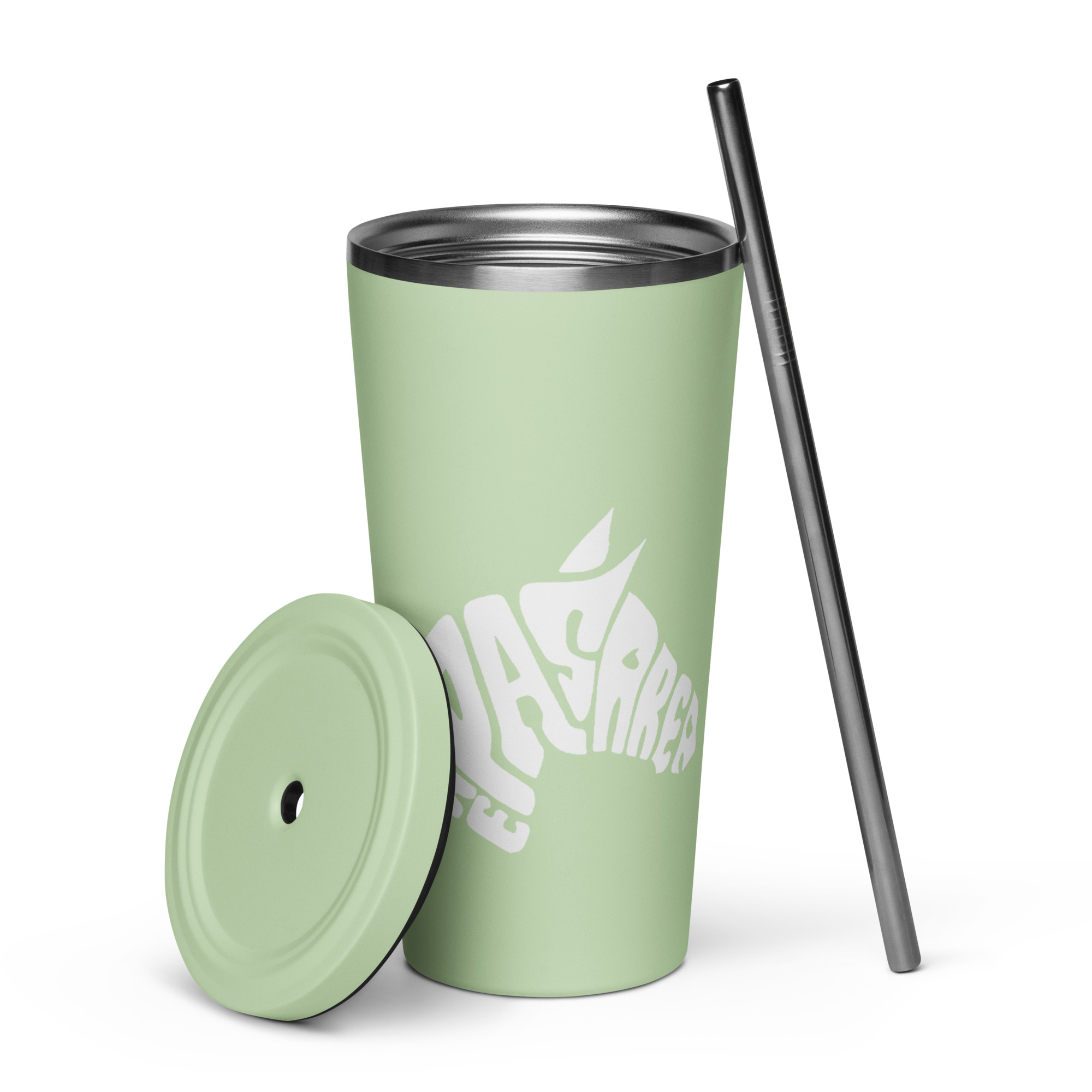 Insulated tumbler with a straw - front-alt