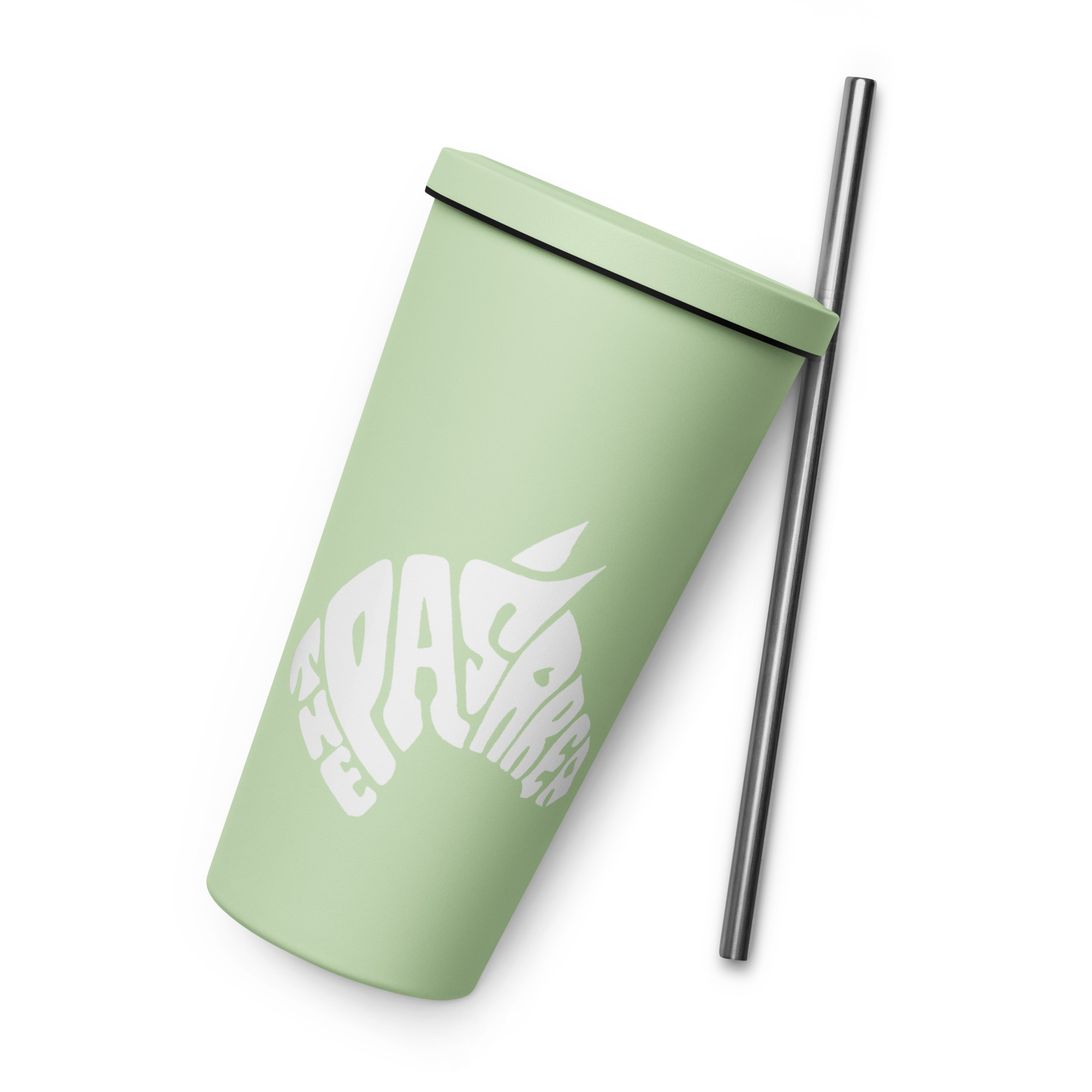 Insulated tumbler with a straw - front