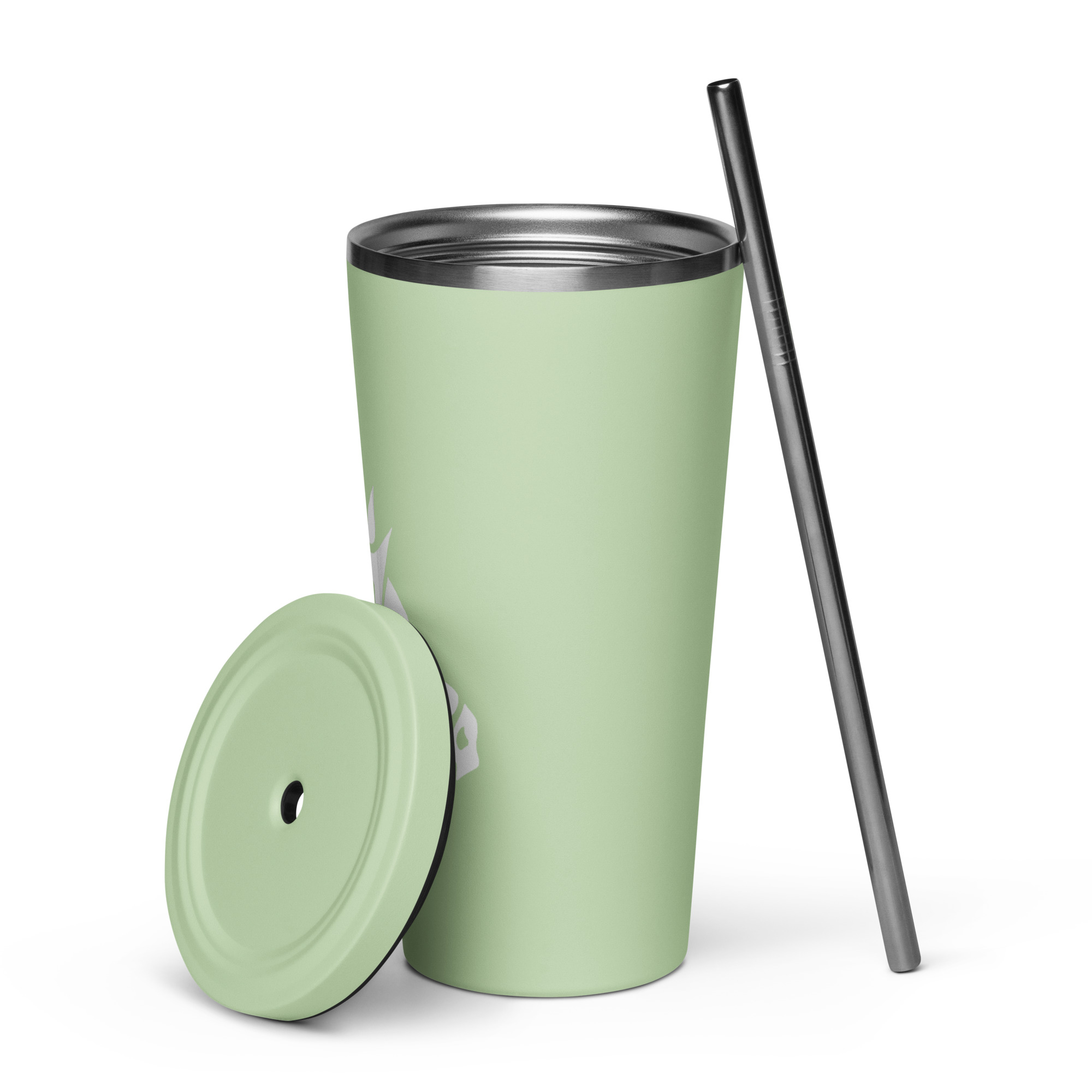 Insulated tumbler with a straw - left
