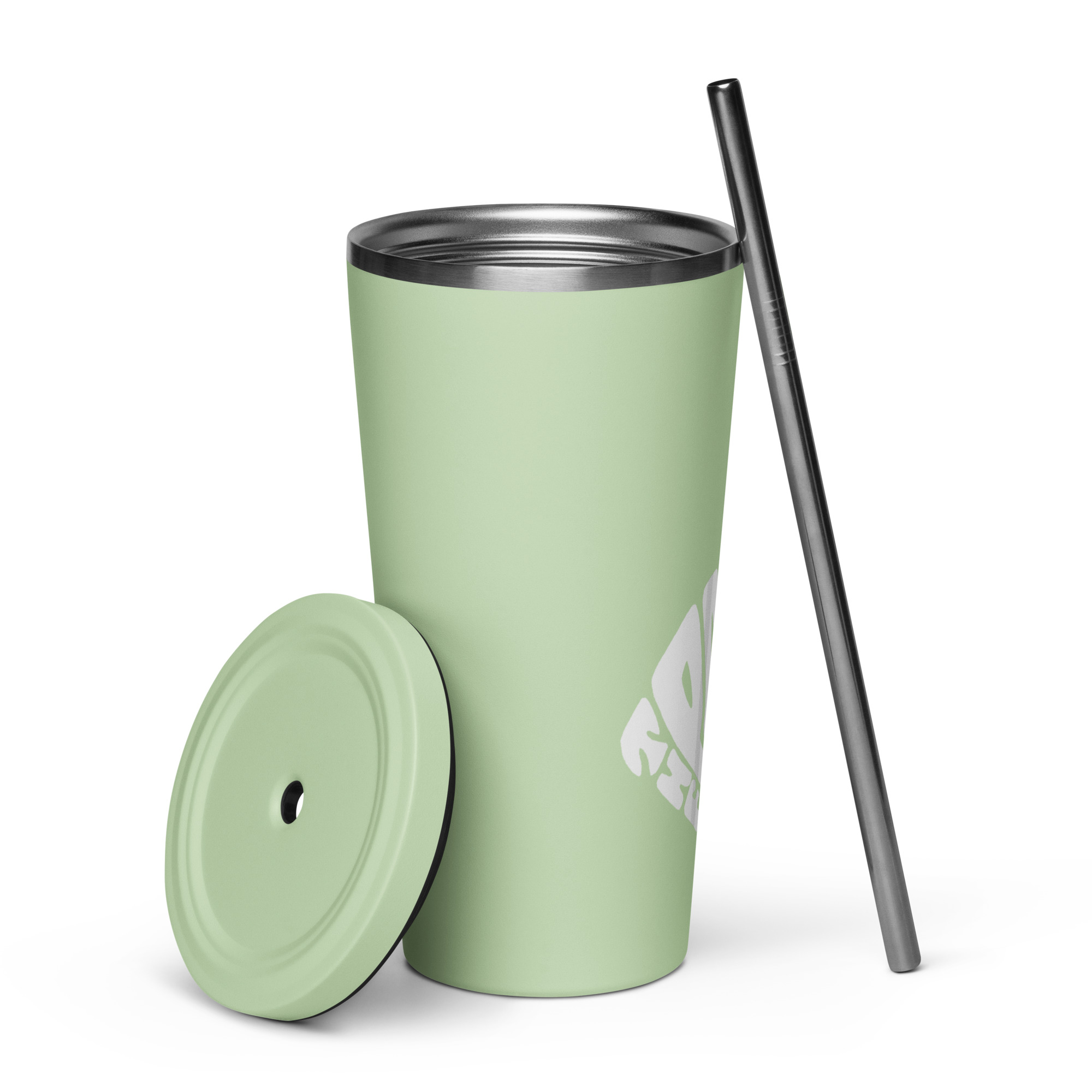 Insulated tumbler with a straw - right