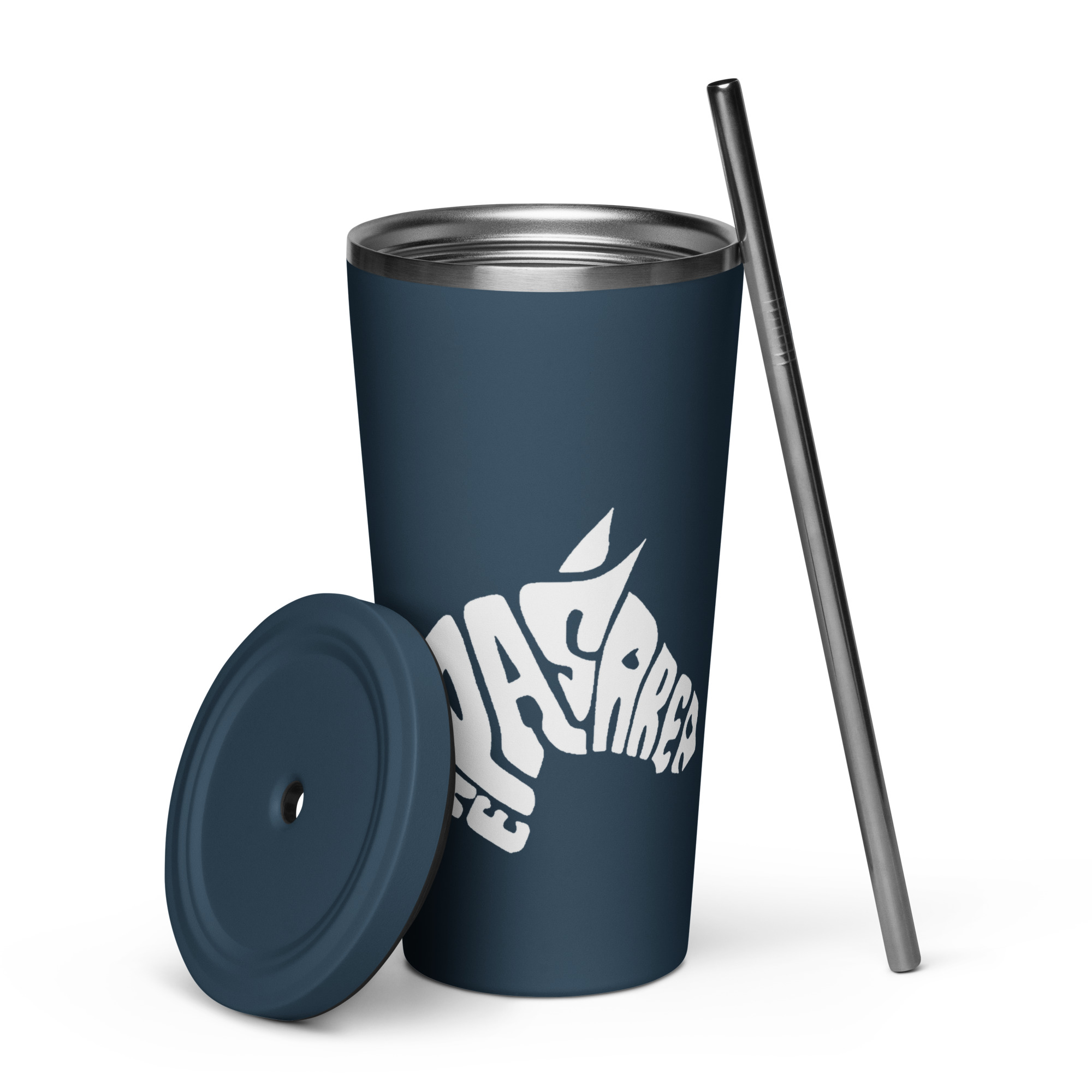 Insulated tumbler with a straw - front-alt