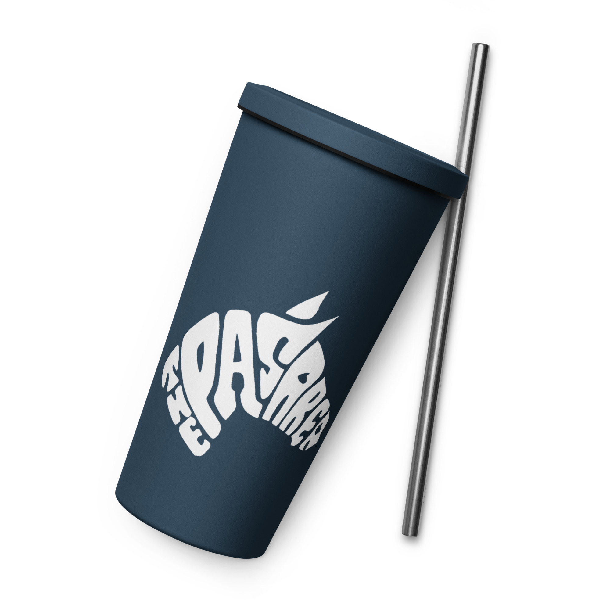 Insulated tumbler with a straw - front
