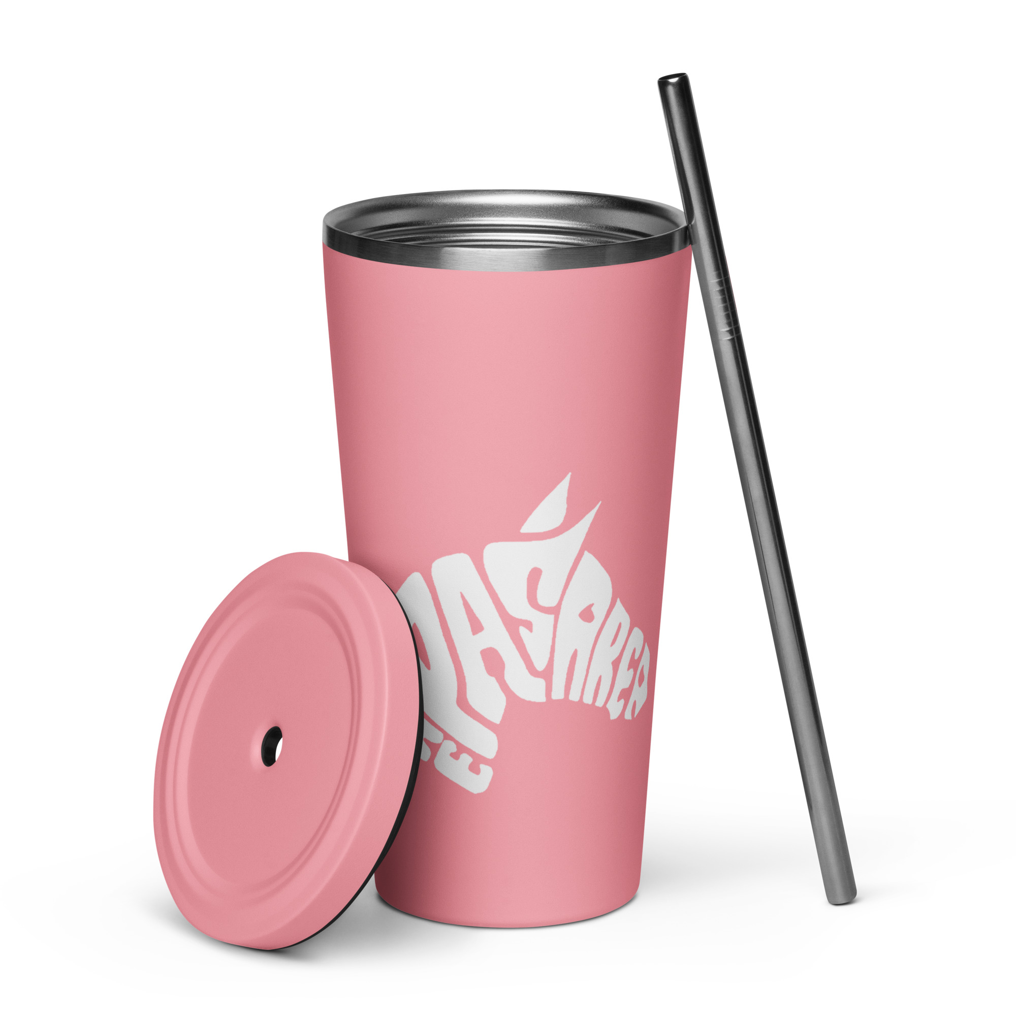 Insulated tumbler with a straw - front-alt