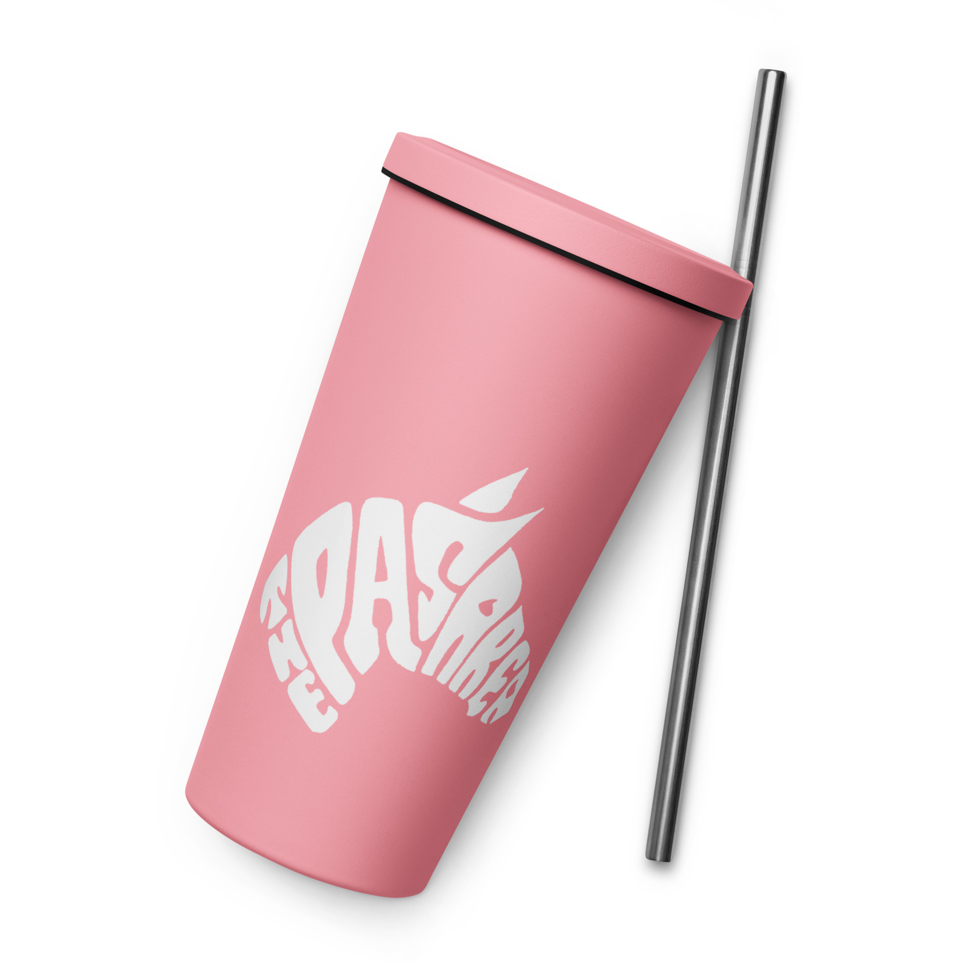 Insulated tumbler with a straw - front