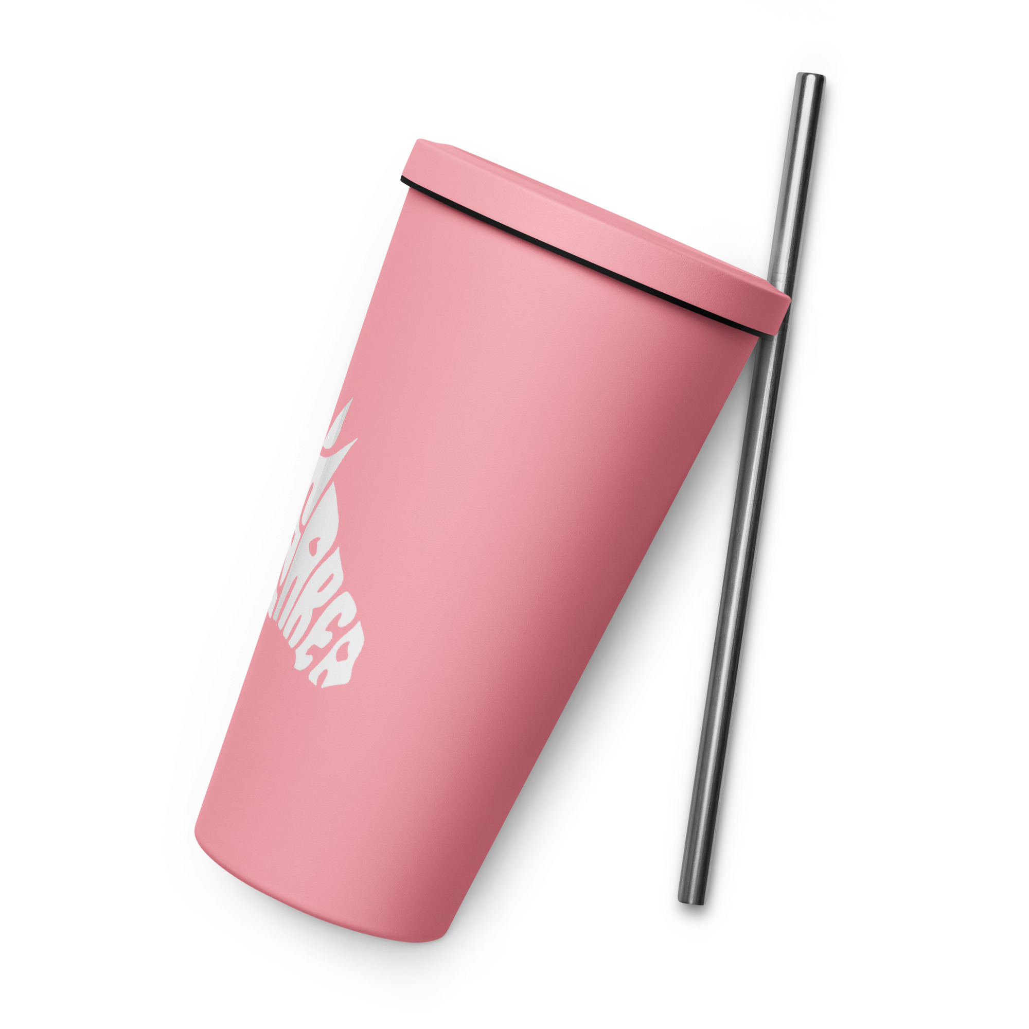 Insulated tumbler with a straw - left-alt