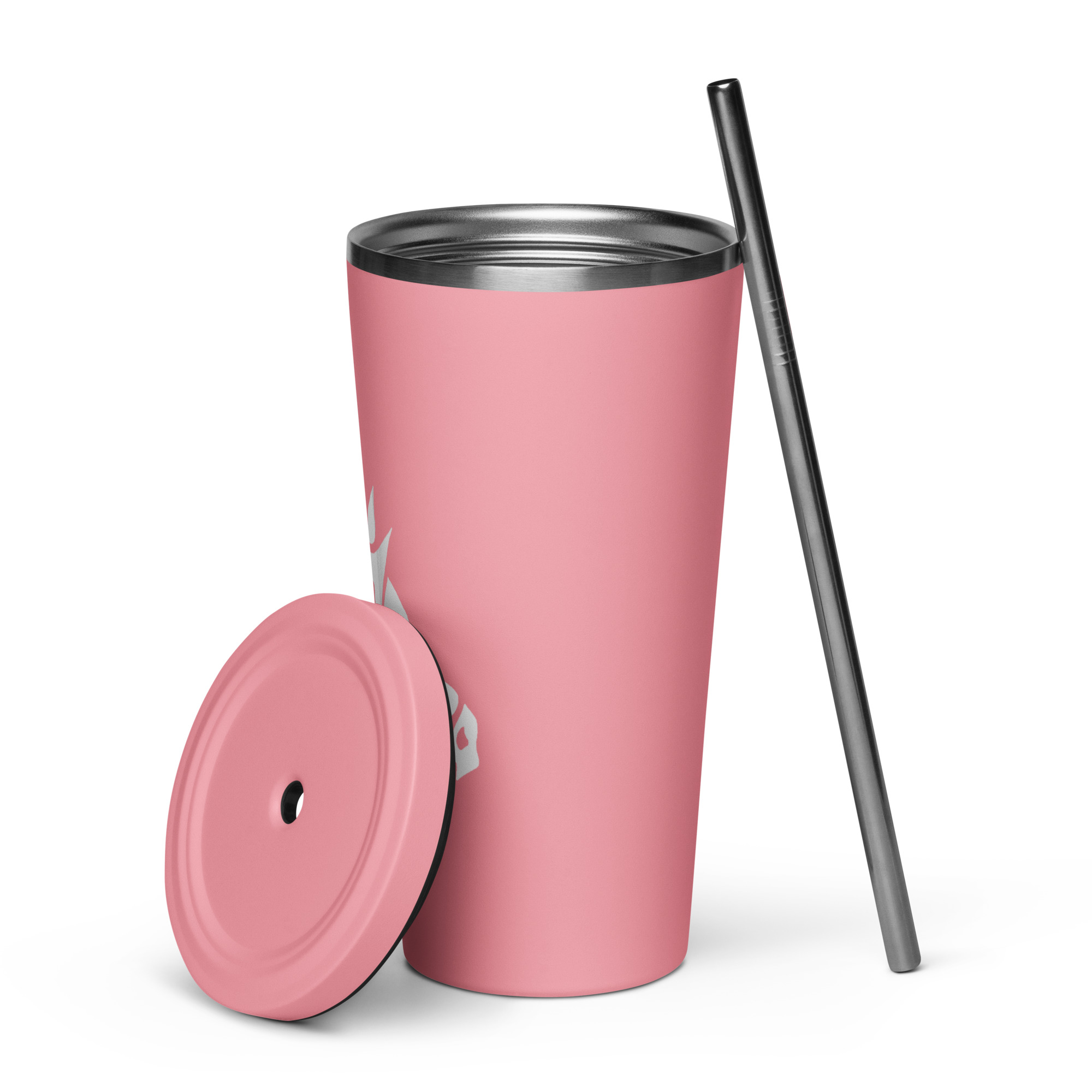 Insulated tumbler with a straw - left