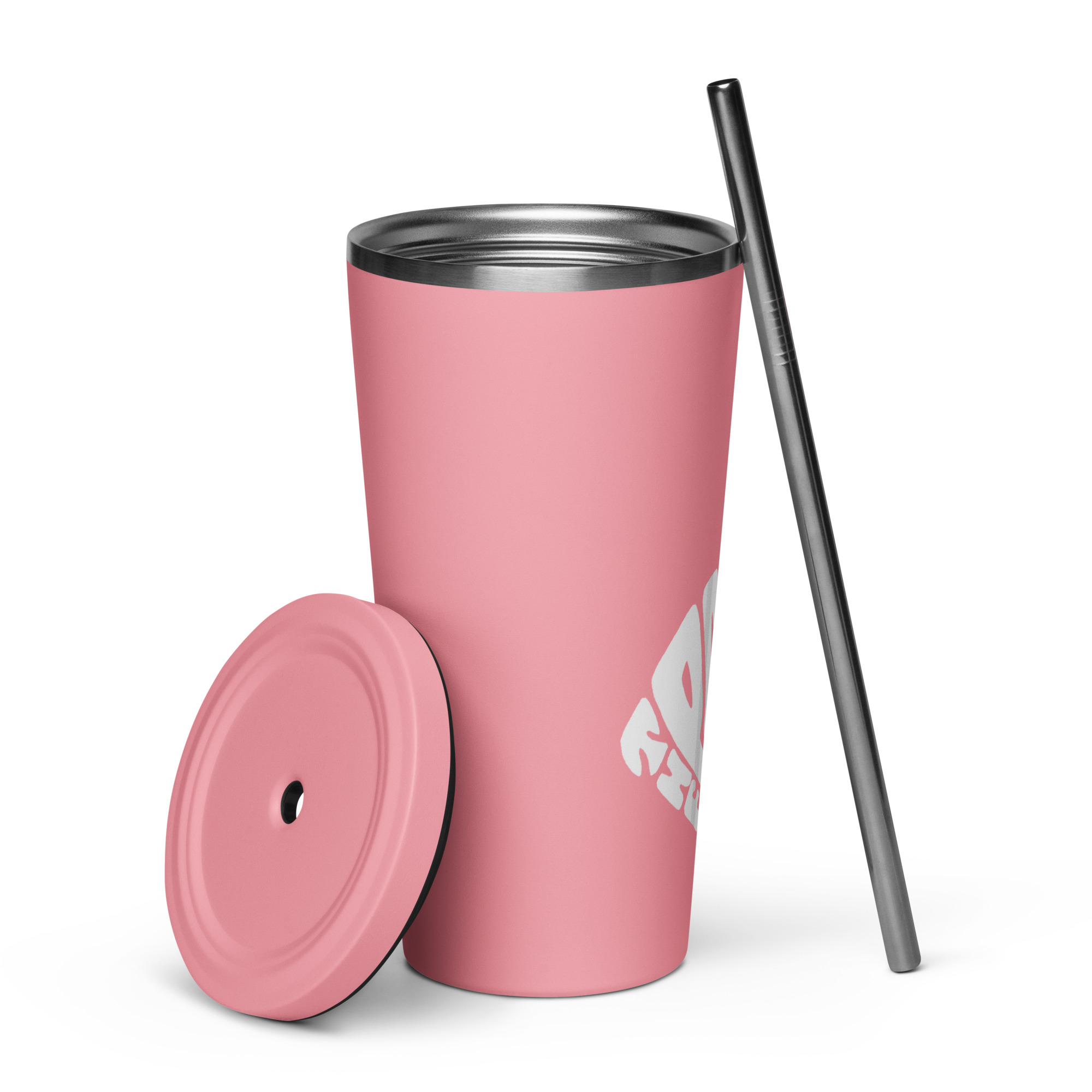 Insulated tumbler with a straw - right