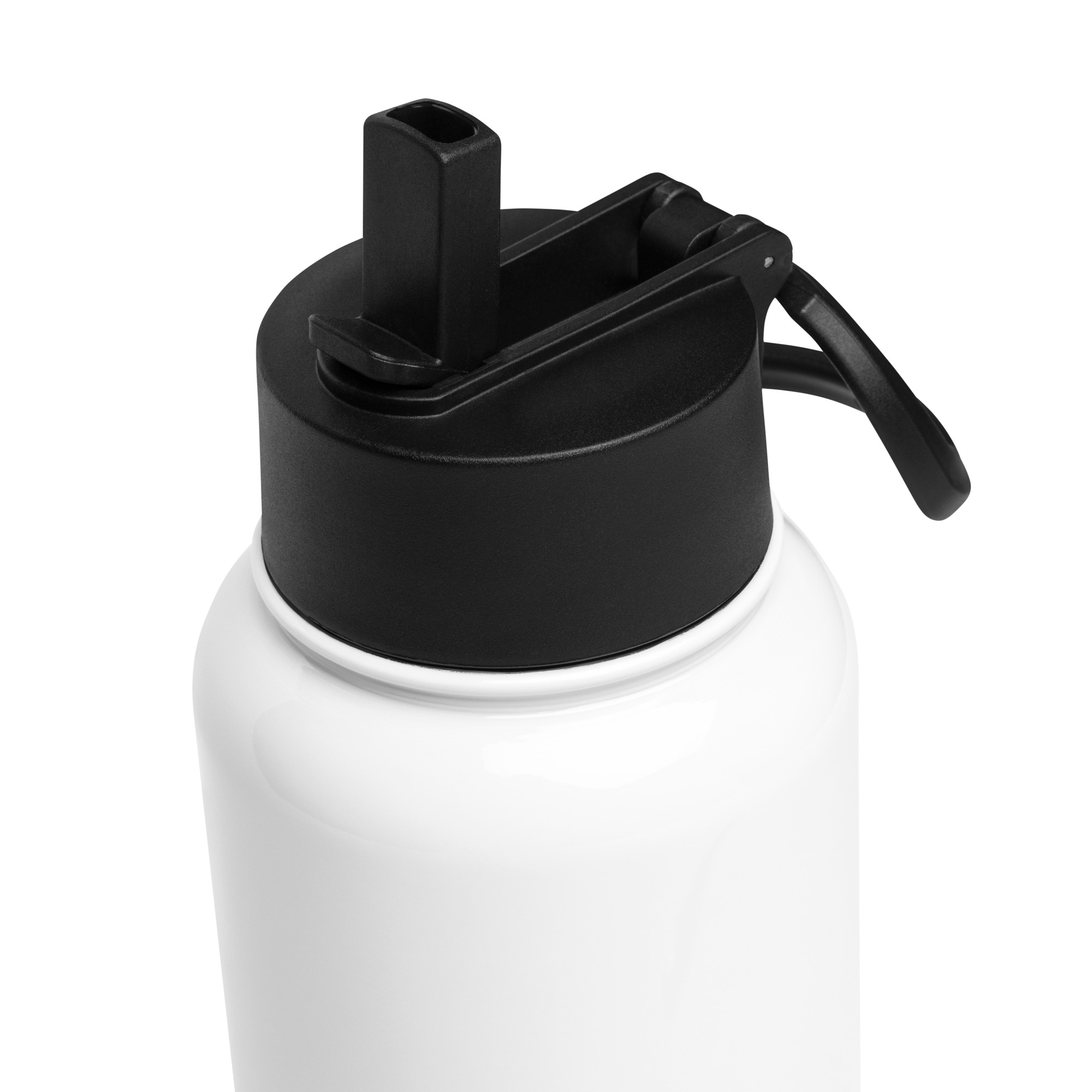 Stainless steel water bottle with a straw lid - details